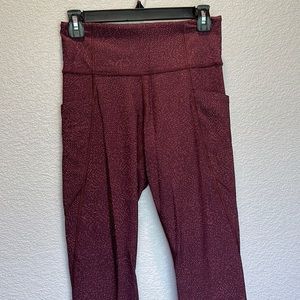 Maroon Athleta Salutation Stash Pocket Tight, Small